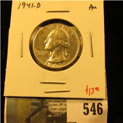 1941-D Washington Quarter, AU, value $13
