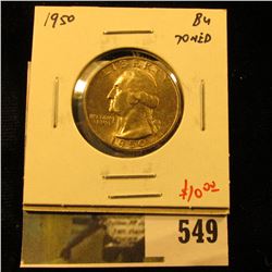 1950 Washington Quarter, BU toned, value $10