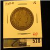 Image 1 : 1907-O Barber Half Dollar, VG, value $17