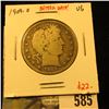 Image 1 : 1909-O Barber Half Dollar, VG, better date, value $22