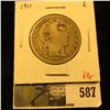 Image 1 : 1911 Barber Half Dollar, G, value $16