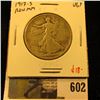 Image 1 : 1917-S Walking Liberty Half Dollar, Reverse Mint mark, VG+, value $18