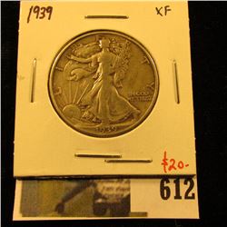 1939 Walking Liberty Half Dollar, XF, value $20