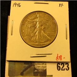 1946 Walking Liberty Half Dollar, XF, value $18