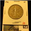 Image 1 : 1946 Walking Liberty Half Dollar, XF, value $18