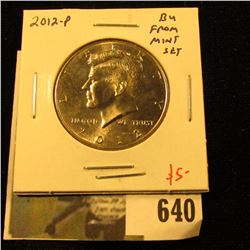 2012-P Kennedy Half, BU from Mint Set, value $5
