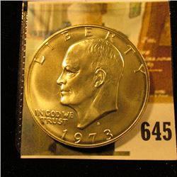 1973-S Eisenhower Dollar, 40% Silver, BU, value $14 to $18