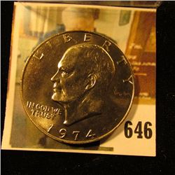 1974 Eisenhower Dollar, BU from Mint Set, value $6 to $60