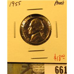 1955 PROOF Jefferson Nickel, value $18