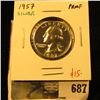 Image 1 : 1957 Silver PROOF Washington Quarter, value $15