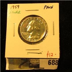1959 Silver PROOF Washington Quarter, value $12