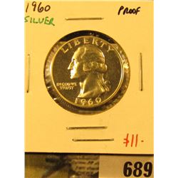 1960 Silver PROOF Washington Quarter, value $11