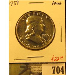 1959 Silver PROOF Franklin Half Dollar, value $22