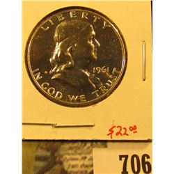 1961 Silver PROOF Franklin Half Dollar, value $22