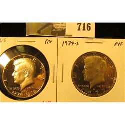 (2) PROOF Kennedy Half Dollars, 1976-S & 1977-S, pair value $10