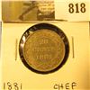 Image 1 : 1881 Newfoundland 20c Piece, Ch. EF.
