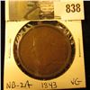 Image 1 : 1843 New Brunswick One Cent Token, VF, Charlton NB-2A.