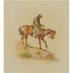 Olaf Wieghorst -Cowboy On Horseback