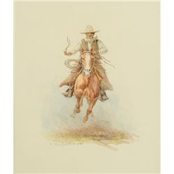 Olaf Wieghorst -Full Speed - Cowboy on Galloping Horse