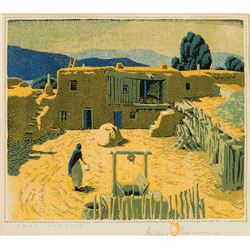 Gustave Baumann -Taos Placita