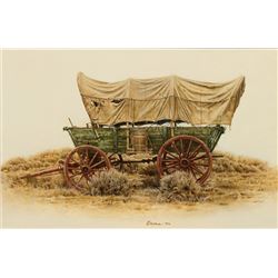 James Bama -Conestoga Wagon, Wyoming Centennial Ride 1990