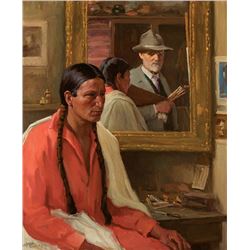 Joseph H. Sharp -The Artist in the Studio Mirror