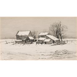 Oscar Berninghaus -Winter Ranch