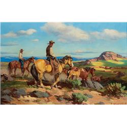 Olaf Wieghorst -Driving Wild Ponies