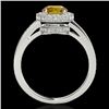 Image 2 : 1.55 CTW Certified Si/I Fancy Intense Yellow Diamond Solitaire Halo Ring 10K White Gold - REF-180M2H