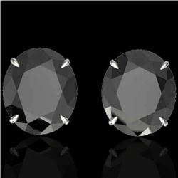 18 CTW Black VS/SI Diamond Designer Stud Earrings 18K White Gold - REF-381A8X - 21695