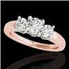 Image 1 : 2 CTW H-SI/I Certified Diamond 3 Stone Solitaire Set 10K Rose Gold - REF-290W9F - 35440