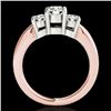 Image 2 : 2 CTW H-SI/I Certified Diamond 3 Stone Solitaire Set 10K Rose Gold - REF-290W9F - 35440