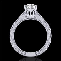 1 CTW VS/SI Diamond Solitaire Art Deco Ring 18K White Gold - REF-330X2T - 36926