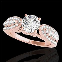 2 CTW H-SI/I Certified Diamond Solitaire Ring 10K Rose Gold - REF-305X5T - 35269