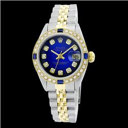 Rolex Ladies Stainless Steel, Diam Dial & Diam/Sapphire Bezel, Sapphire Crystal - REF-431M3F