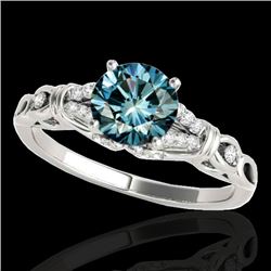 1.2 CTW Si Certified Fancy Blue Diamond Solitaire Ring 10K White Gold - REF-156X4T - 35255