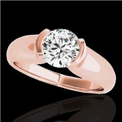 1 CTW H-SI/I Certified Diamond Solitaire Ring 10K Rose Gold - REF-207W3F - 35174