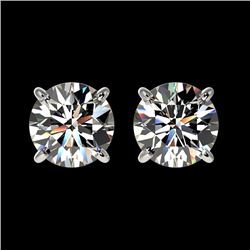 1.52 CTW Certified H-SI/I Quality Diamond Solitaire Stud Earrings 10K White Gold - REF-183N2Y - 3660