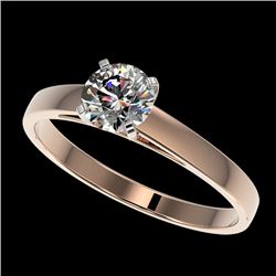 0.75 CTW Certified H-SI/I Quality Diamond Solitaire Engagement Ring 10K Rose Gold - REF-97N5Y - 3297