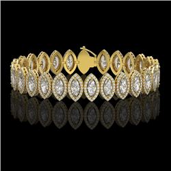 17.55 CTW Marquise Diamond Designer Bracelet 18K Yellow Gold - REF-3196H4A - 42781