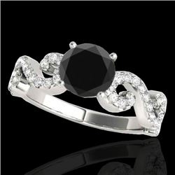 1.4 CTW Certified VS Black Diamond Solitaire Ring 10K White Gold - REF-65Y6K - 35244