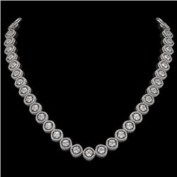 29.37 CTW Cushion Cut Diamond Designer Necklace 18K White Gold - REF-5275K5W - 42803