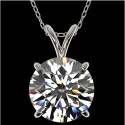 2.53 CTW Certified H-SI/I Quality Diamond Solitaire Necklace 10K White Gold - REF-870N2Y - 36818