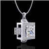 Image 4 : 1.46 CTW Princess VS/SI Diamond Solitaire Micro Pave Necklace 18K White Gold - REF-418W2F - 37193