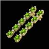 Image 1 : 10.36 CTW Peridot & VS/SI Certified Diamond Earrings 10K Yellow Gold - REF-65W8F - 29402