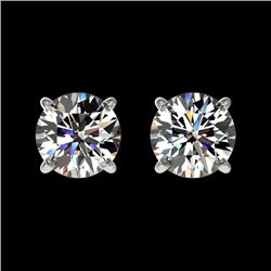 1.03 CTW Certified H-SI/I Quality Diamond Solitaire Stud Earrings 10K White Gold - REF-94N5Y - 36569