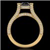 Image 4 : 2 CTW Fancy Black Diamond Solitaire Engagement Micro Pave Ring 18K Yellow Gold - REF-160H2A - 37620