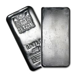 One piece 1 kilo 0.999 Fine Silver Bar Republic Metals Corporation-89402