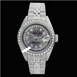 Rolex Ladies Stainless Steel, Diam Dial & Diam/Sapphire Bezel, Sapphire Crystal - REF-434X6Y