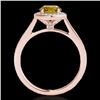 Image 2 : 1.33 CTW Certified Si/I Fancy Intense Yellow Diamond Solitaire Halo Ring 10K Rose Gold - REF-174N5Y 